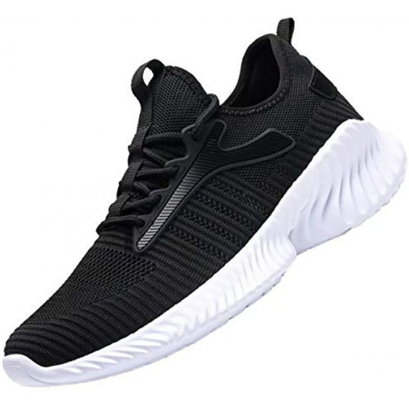 Mevlzz Mens Running Shoes Slip on Walking Shoes Fashion Breathable Sneakers Mesh Soft Sole Casual Athletic Lightweight Z197-black-White