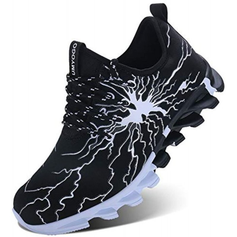 UMYOGO Fashion Graffiti Sneakers Tennis Running Shoes for Men Black